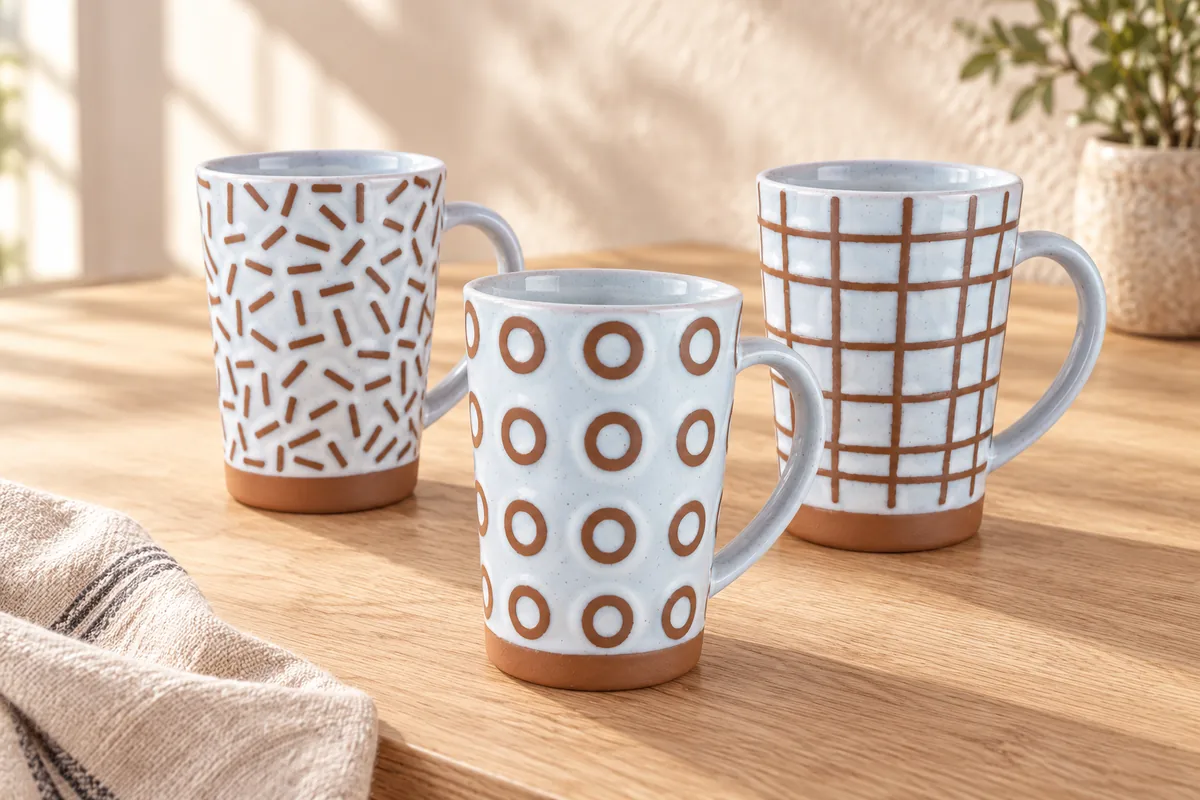 Checks & linework mugs
