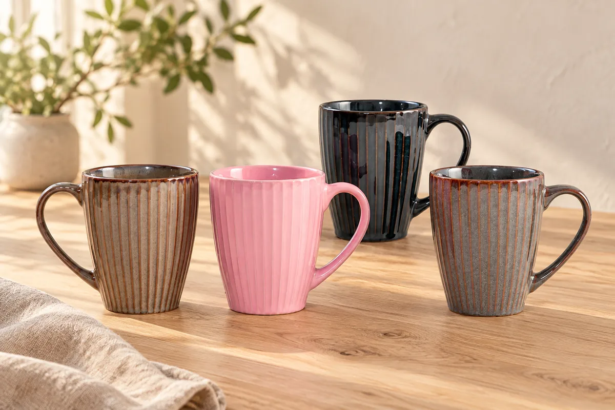Jewel ribbed mugs