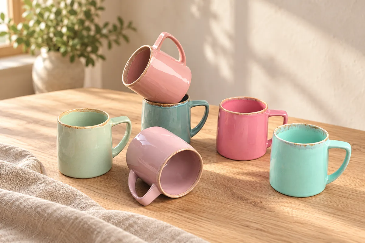 Pastel rounded cups