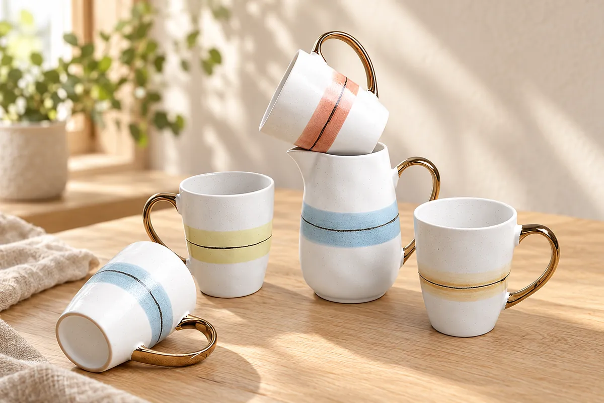 Soft stripe drinkware