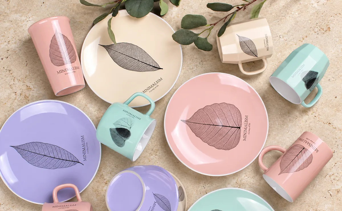 Pastel leaf collection