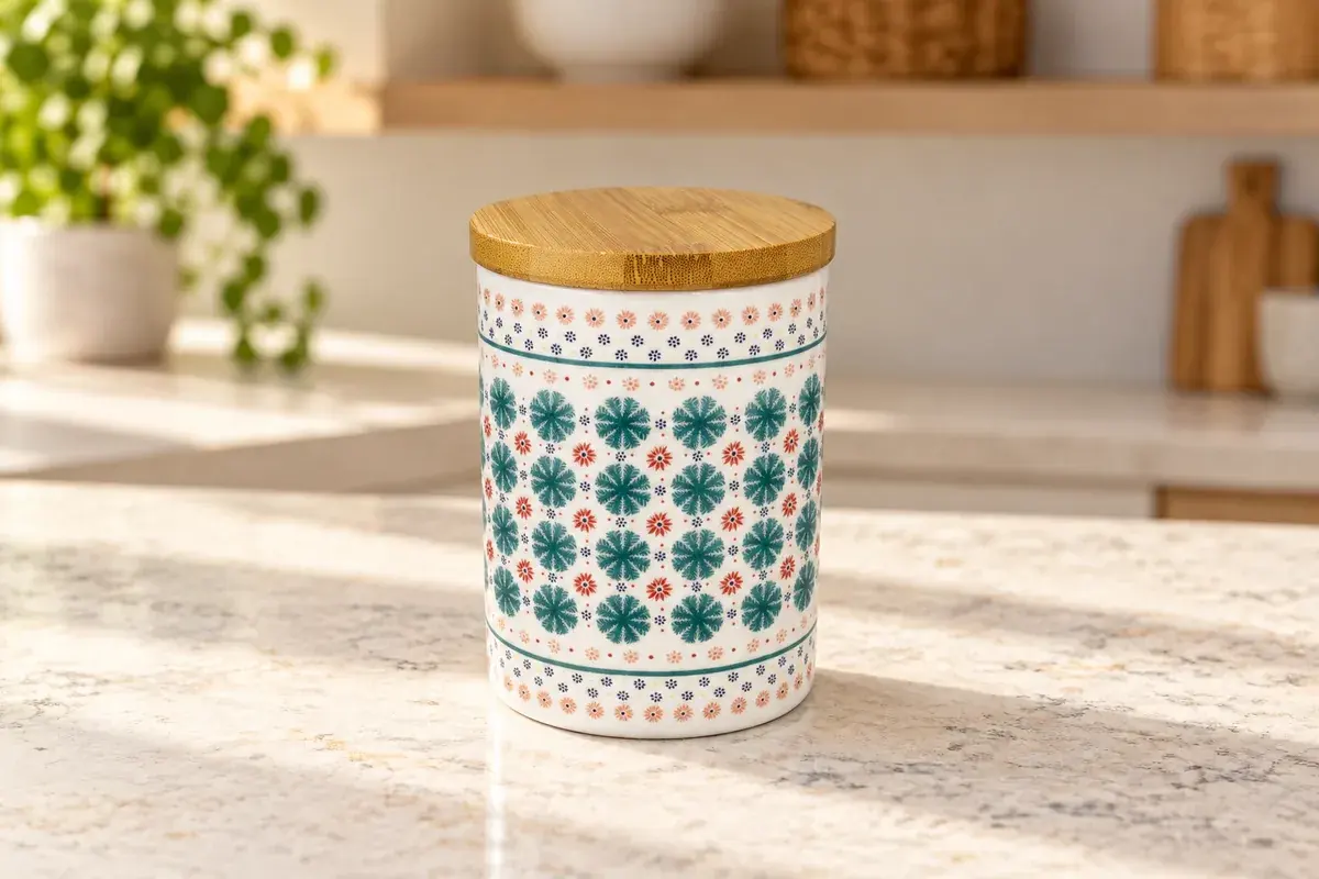 Folk floral canister