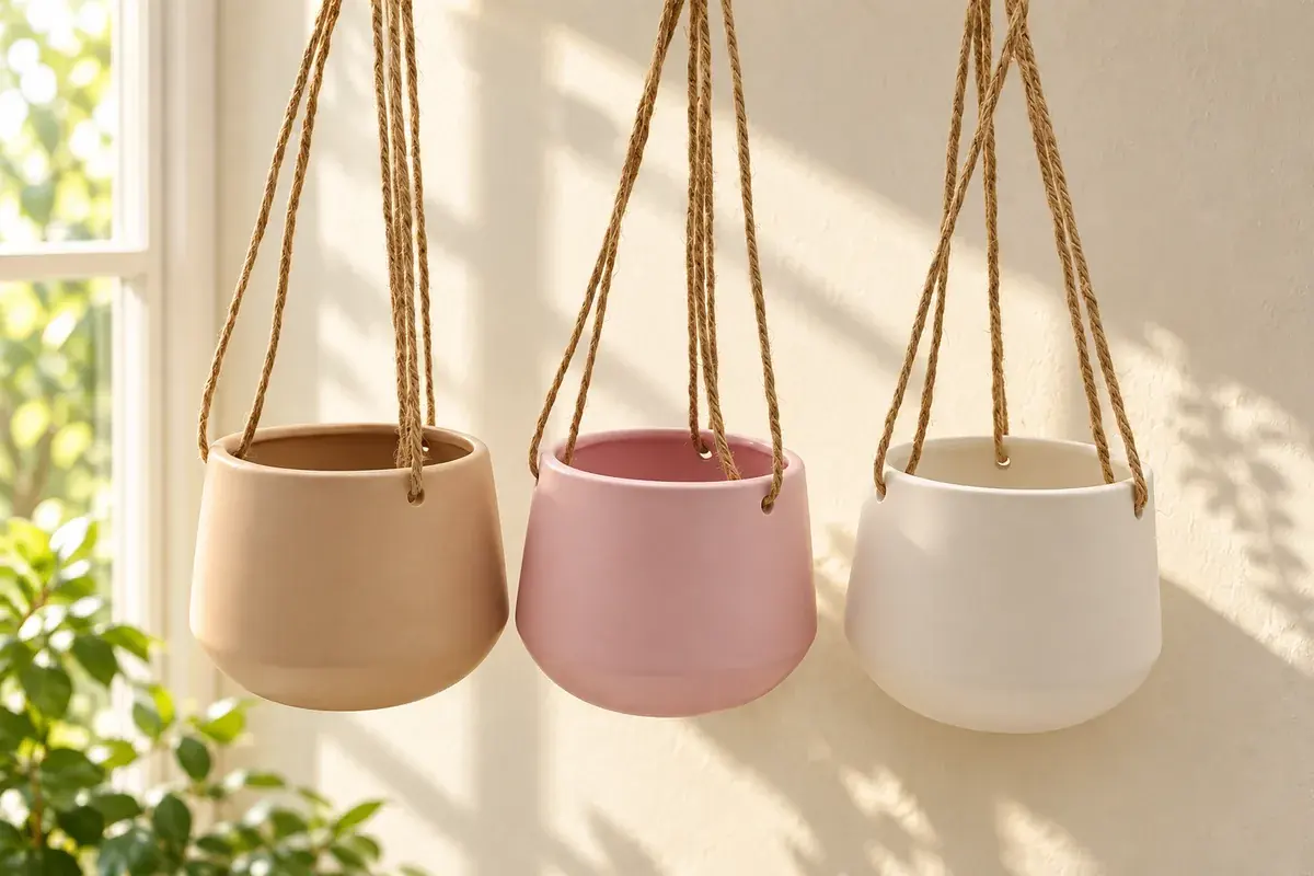 Pastel hanging planters