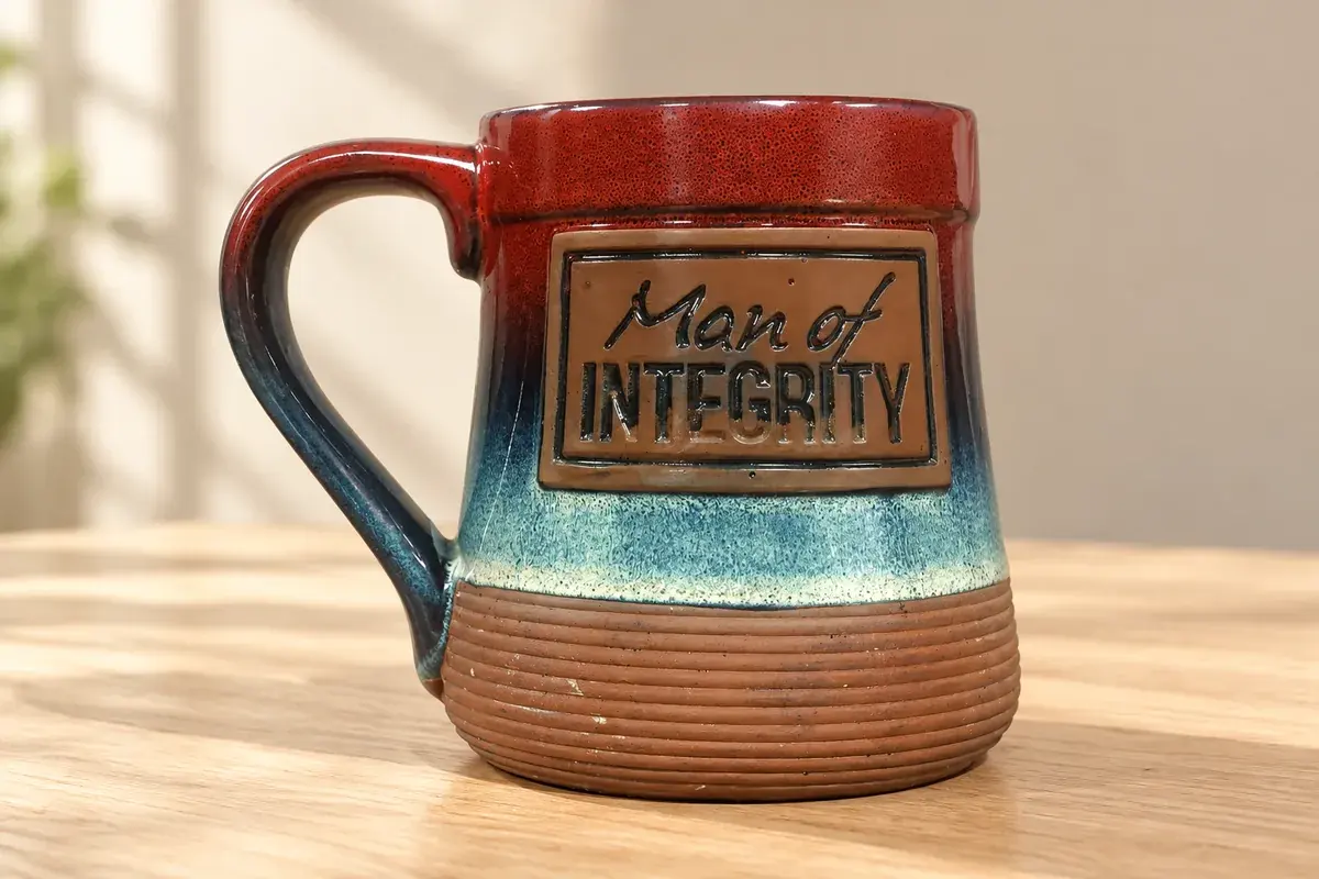 Rustic plaque mug