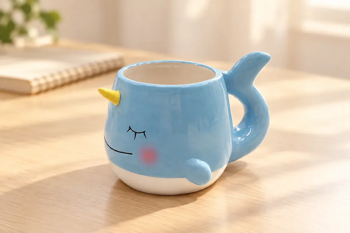 Narwhal character mug