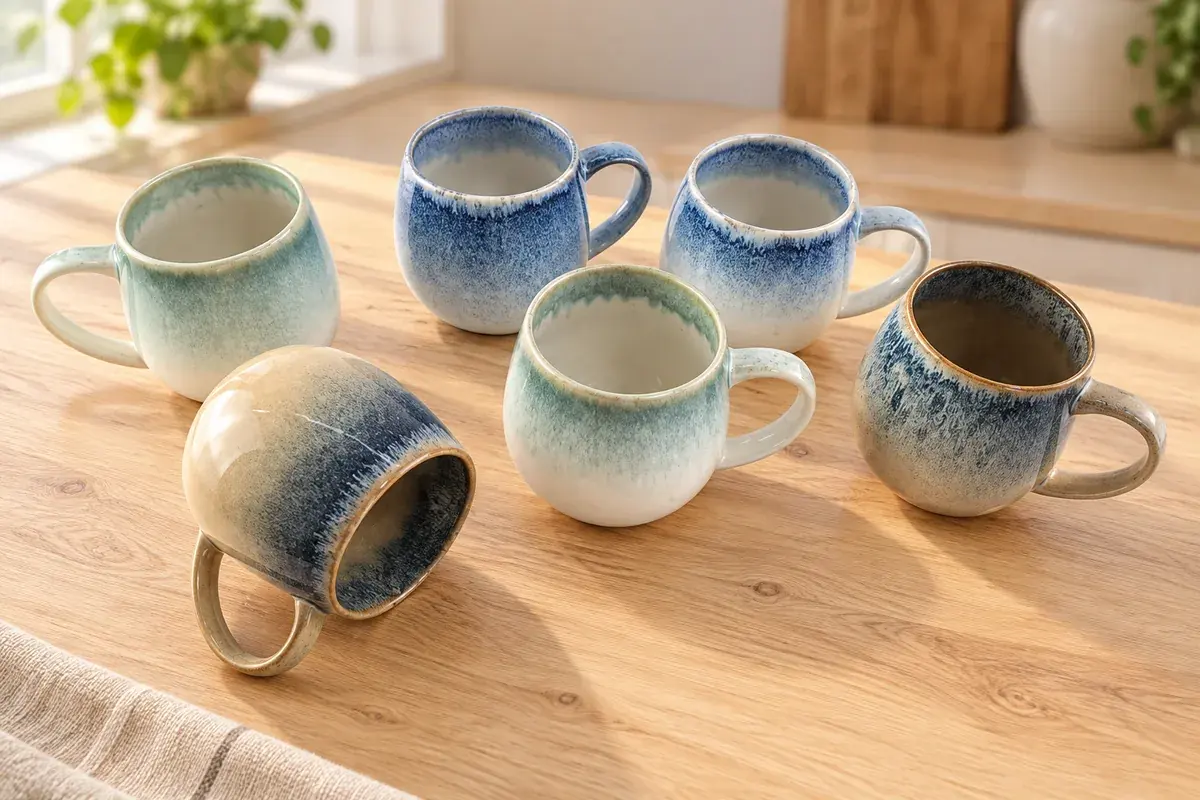 Round reactive mugs