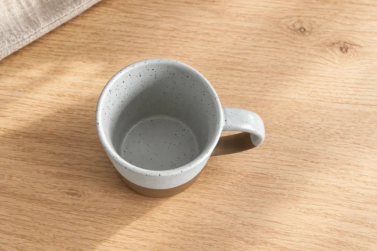 Speckled two-tone mug