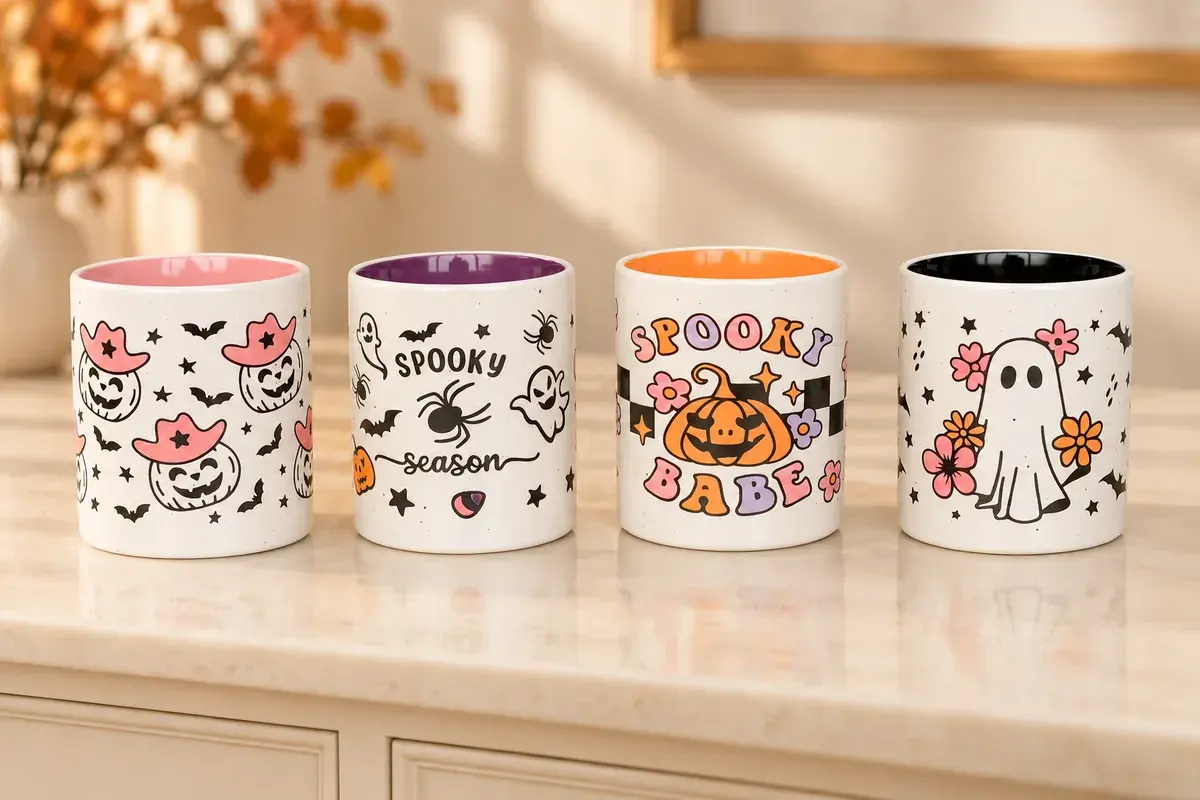 Spooky printed tumblers