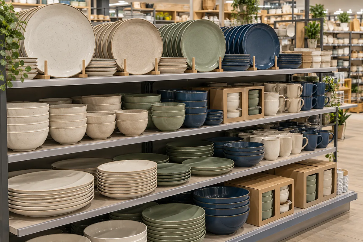 Retail-ready ceramic assortments — illustrative scene
